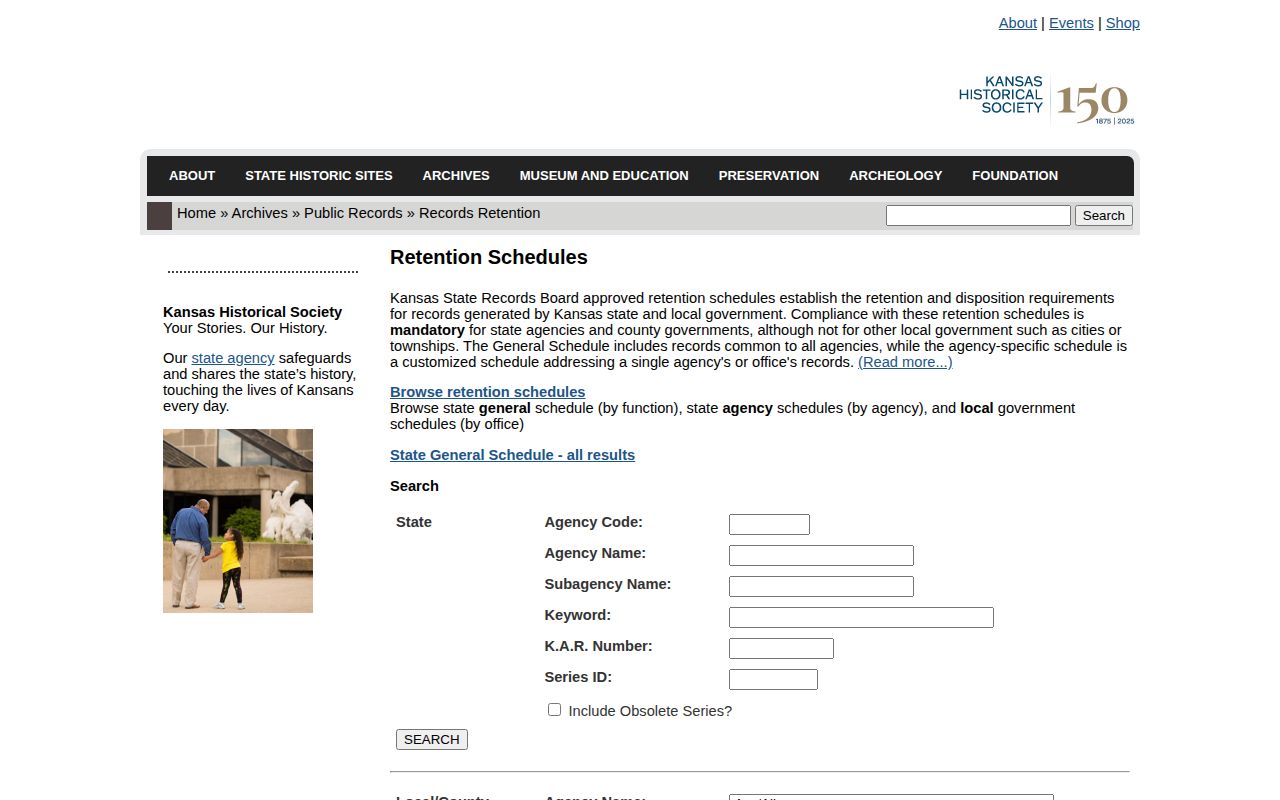 Kingman County booking record retention schedule